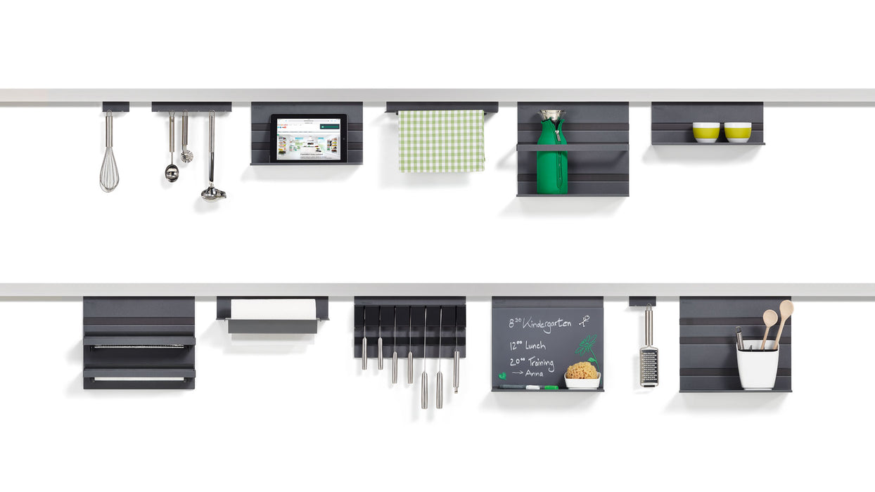 德國 MosaiQ 廚房滑軌置物架6件組｜120cm｜深色款