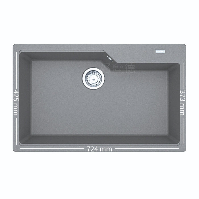 78cm 瑞士 Franke 花崗岩水槽(上嵌安裝)｜耐高溫280度，抗刮不吃色