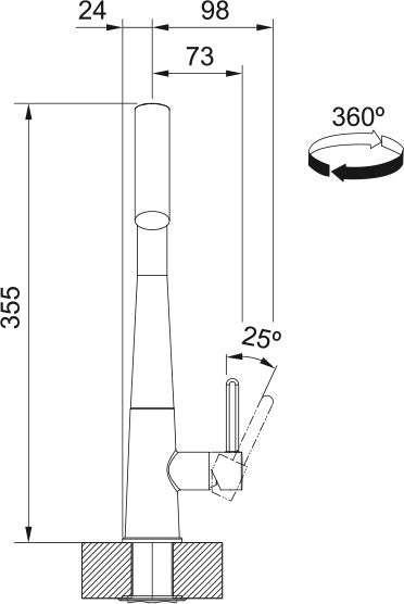 Franke 360° 伸縮廚房龍頭 PT193G