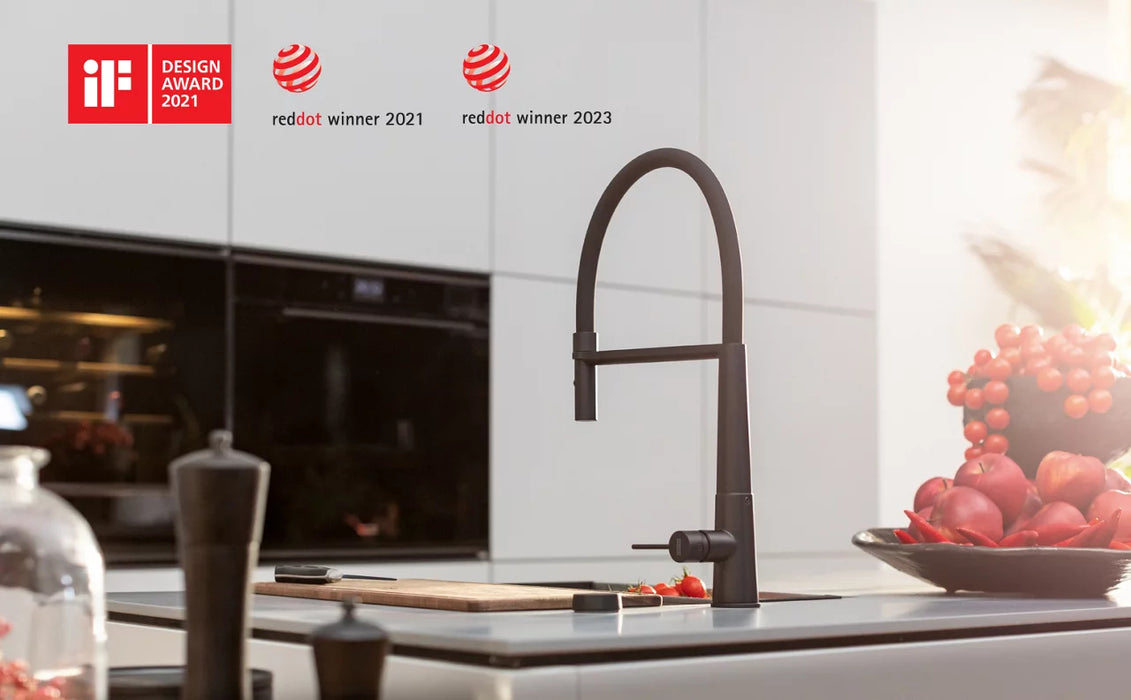 Franke Icon 下拉式廚房龍頭｜霧黑色｜兩段出水