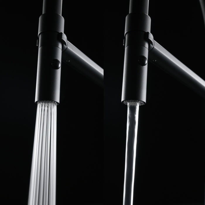 Franke Icon 下拉式廚房龍頭｜霧黑色｜兩段出水