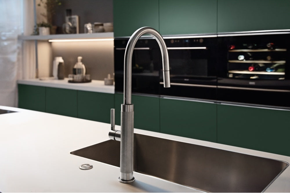 Franke Masterpiece 伸縮廚房龍頭(客製色)｜特殊刻紋手把