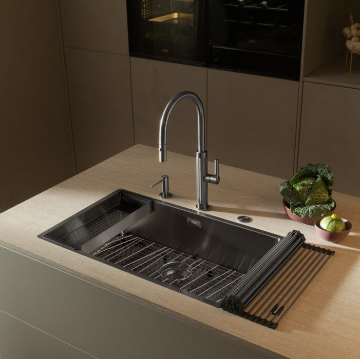 Franke Masterpiece 伸縮廚房龍頭(客製色)｜特殊刻紋手把