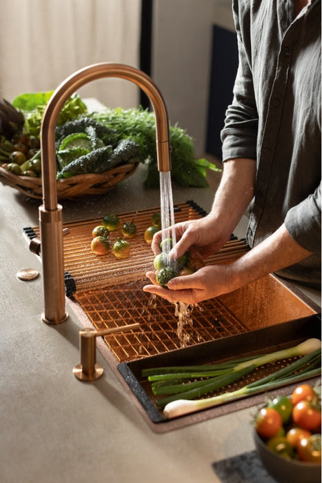 Franke Masterpiece 伸縮廚房龍頭(客製色)｜特殊刻紋手把