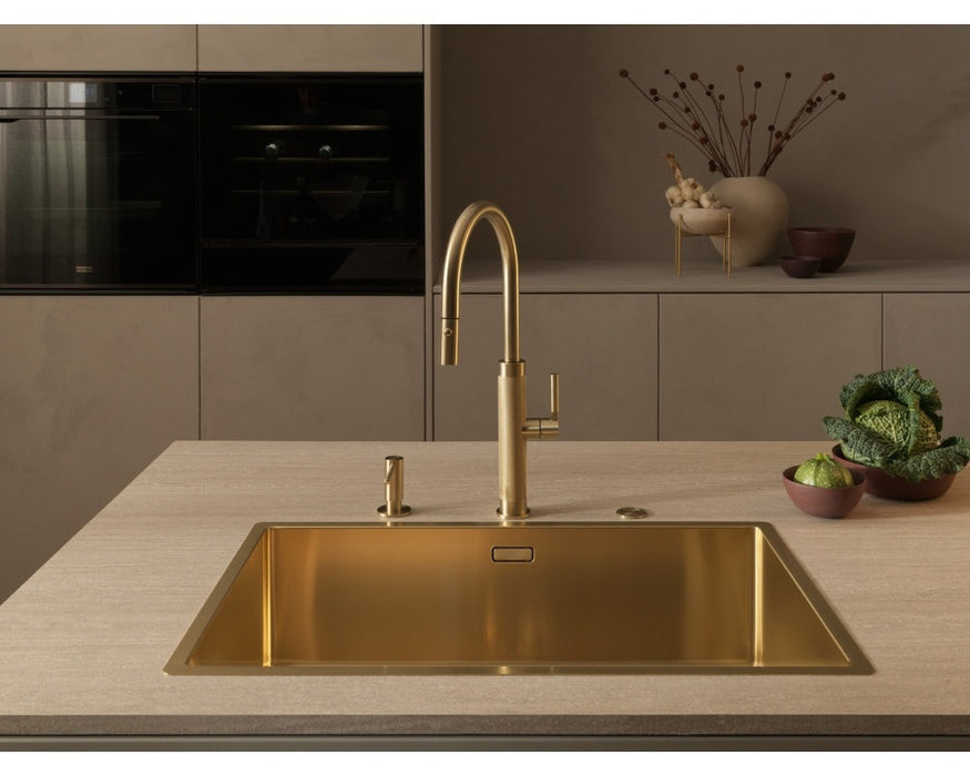 Franke Masterpiece 伸縮廚房龍頭(客製色)｜特殊刻紋手把