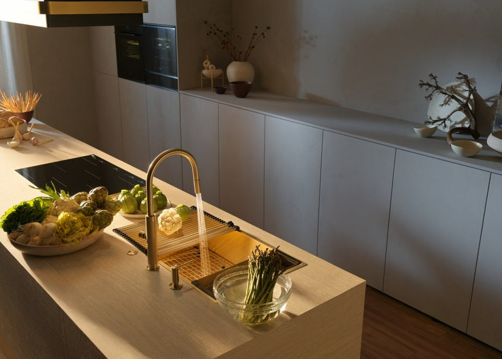 Franke Masterpiece 伸縮廚房龍頭(客製色)｜特殊刻紋手把