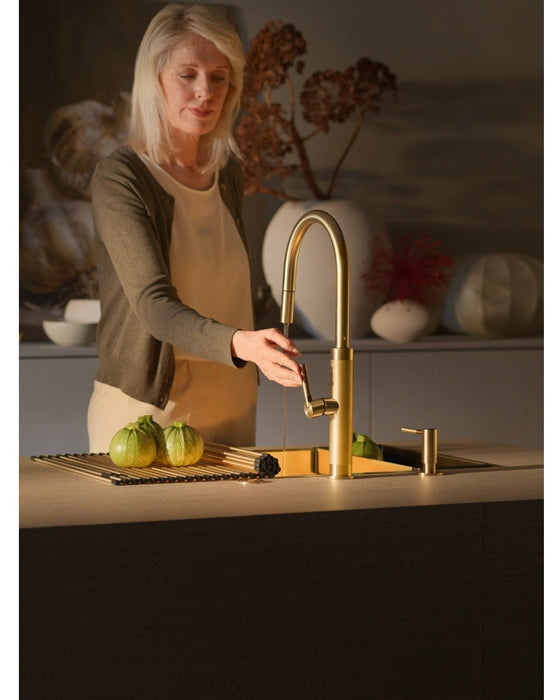 Franke Masterpiece 伸縮廚房龍頭(客製色)｜特殊刻紋手把