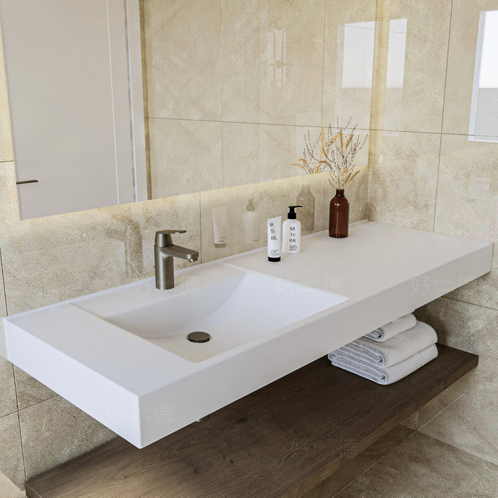 好德訂製 BC S60 人造石台上盆｜一體成型大檯面｜交期 3-4 週