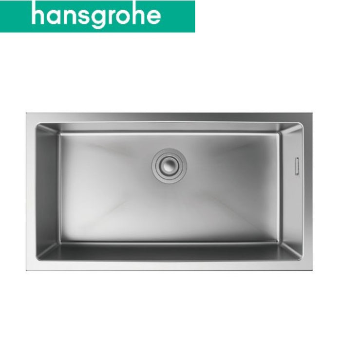 Hansgrohe 78cm 不鏽鋼下嵌水槽｜含排水組