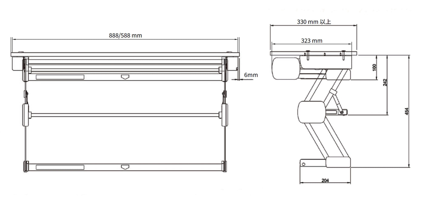 日本 DAYDO Z型下拉收納架｜雙層 60cm