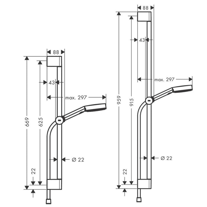 Hansgrohe Pulsify Select S 蓮蓬頭浴杆組