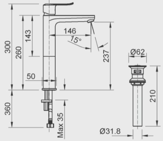 INAX高腳面盆龍頭 LFV-2012SH