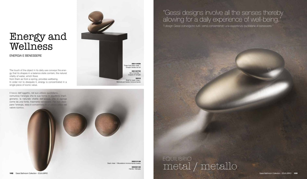 Gessi Equilibrio 鵝卵石面盆龍頭主體 52001 (需另購手把) 多色可選｜請洽客服詢價