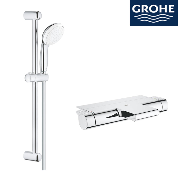 高儀 Grohe 2000 檯面瀑布龍頭+浴杆組｜雙出水