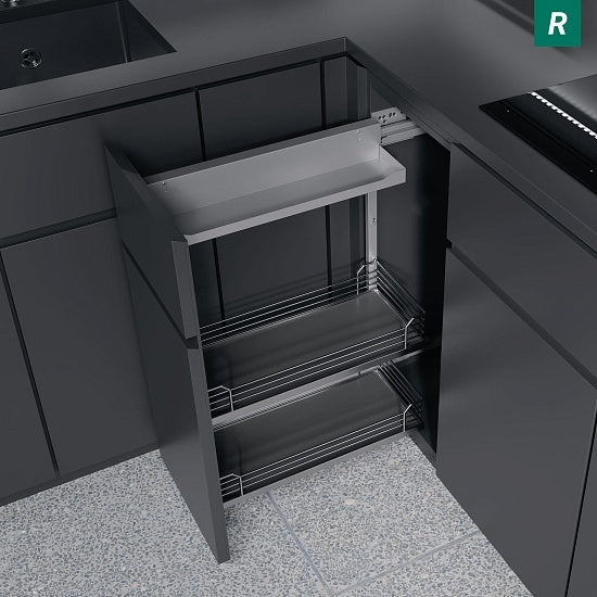 德國 Kesseböhmer Comfort II 緩衝側拉籃｜20/30cm 調味料收納架 - 承重28kg