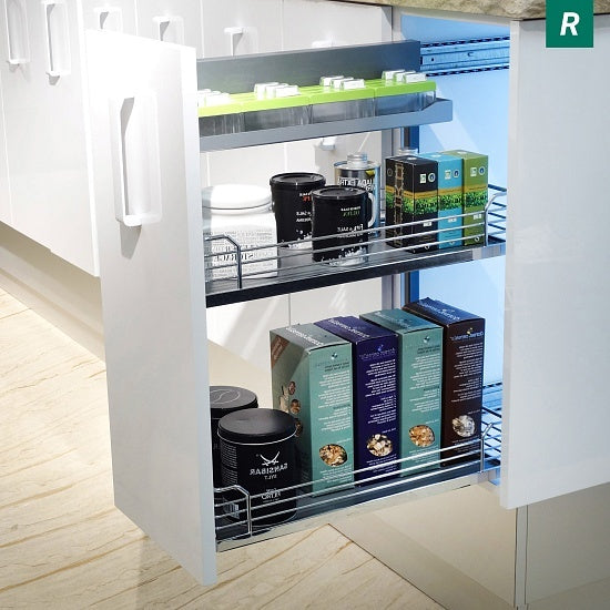 德國 Kesseböhmer Comfort II 緩衝側拉籃｜20/30cm 調味料收納架 - 承重28kg