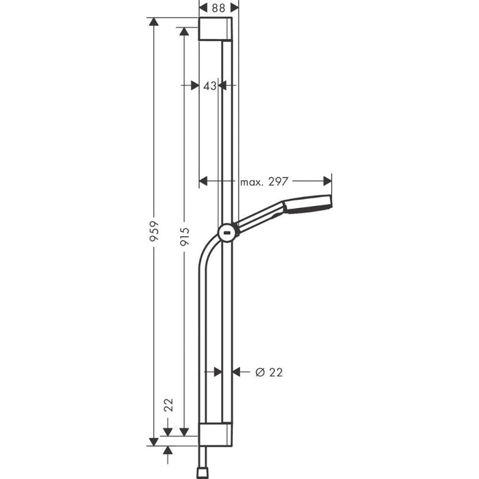 Hansgrohe 恆溫龍頭浴杆組｜烤漆黑