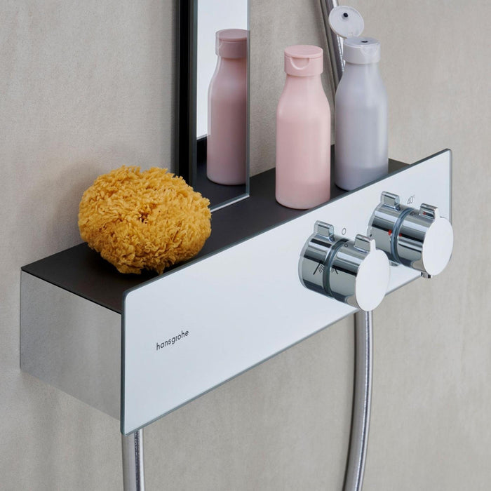 Hansgrohe Rainfinity 360 恆溫淋浴柱｜36cm 花灑｜置物平台 (耐刮烤漆玻璃)