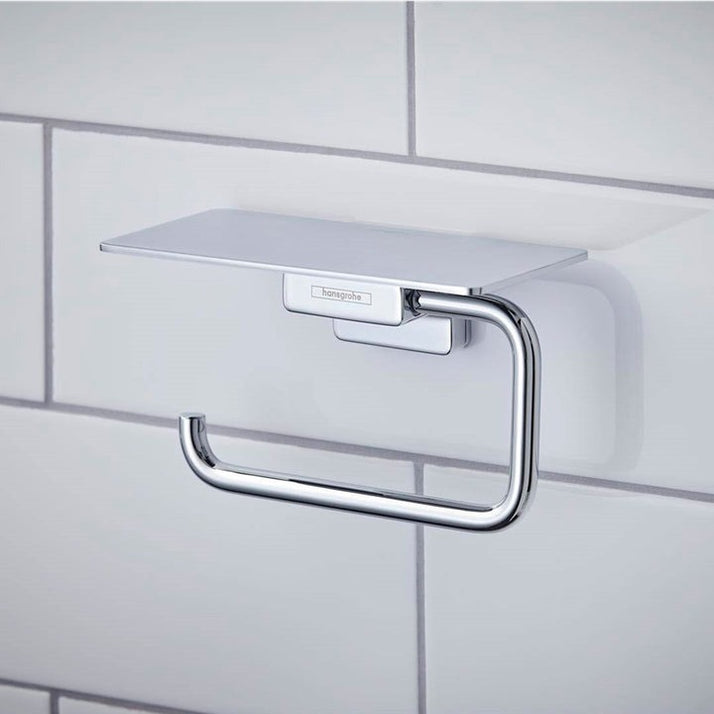 德國原裝進口 Hansgrohe AddStoris 捲筒衛生紙架｜衛生紙架帶置物台｜有客製色 41772000 41772340 ...