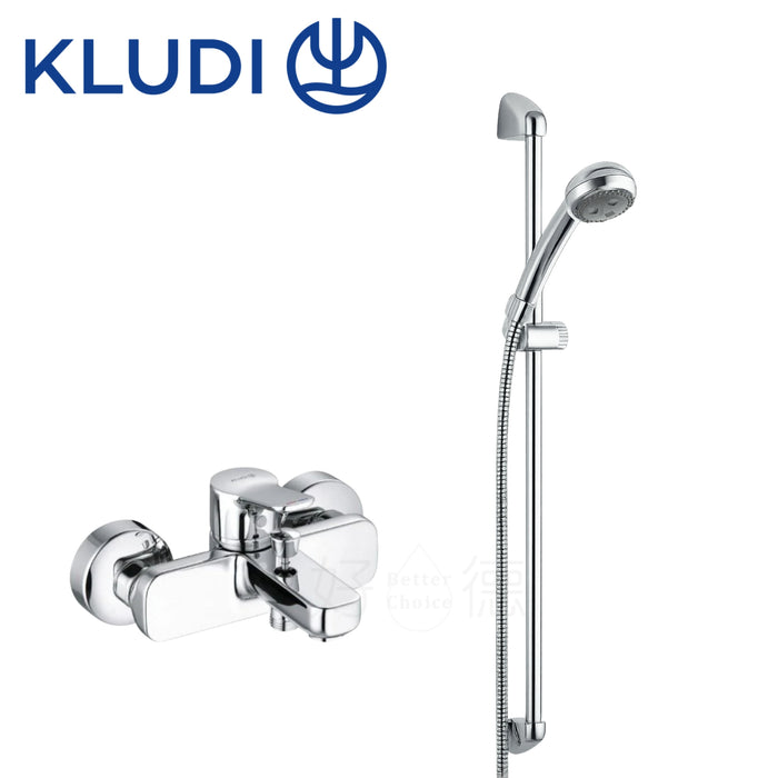 德國 KLUDI Pure&Easy 沐浴超值組｜含蓮蓬頭+浴杆｜限新竹以北