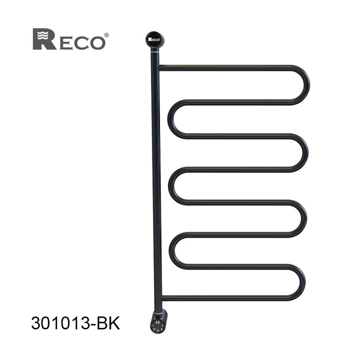 Reco 迴紋針型 電熱毛巾架｜可180°旋轉｜夜霧黑 301013-BK