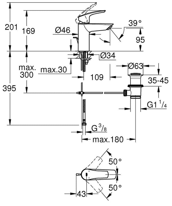 Grohe Eurosmart S-Size 單槍面盆龍頭