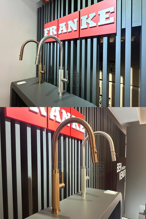 Franke Masterpiece 伸縮廚房龍頭(客製色)｜特殊刻紋手把