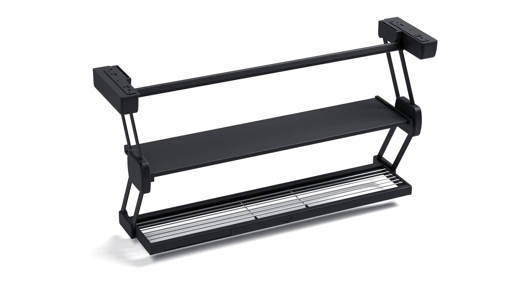 日本 DAYDO Z型下拉收納架｜雙層 60cm ELZ6010G ELZ6010B — 好德 Better Choice 廚衛精品