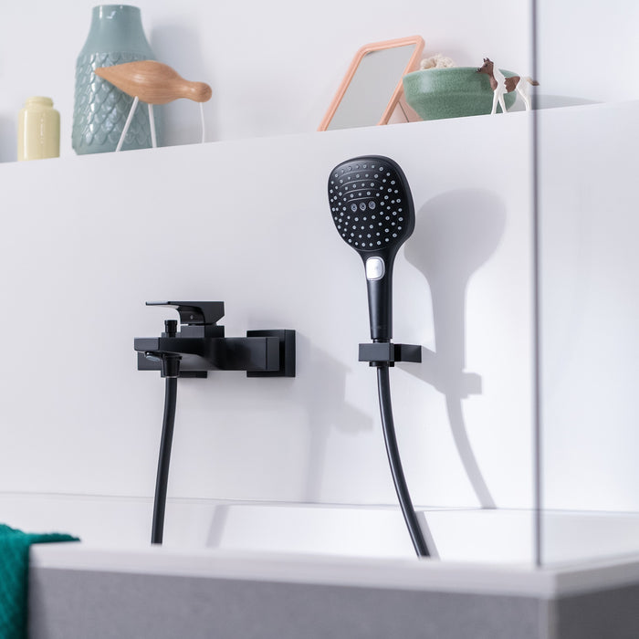 Hansgrohe Select E 120 雨中之舞三段按鍵式蓮蓬頭 (方)｜多色