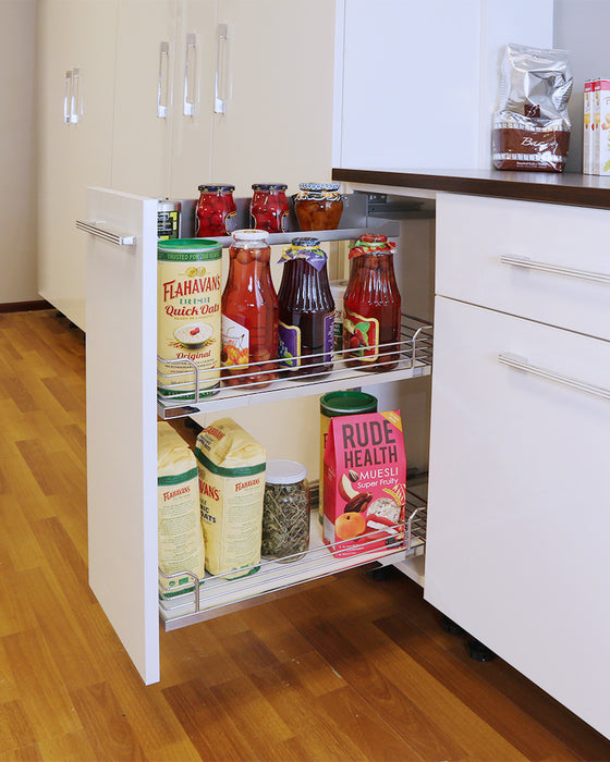 德國 Kesseböhmer Comfort II 緩衝側拉籃｜20/30cm 調味料收納架 - 承重28kg