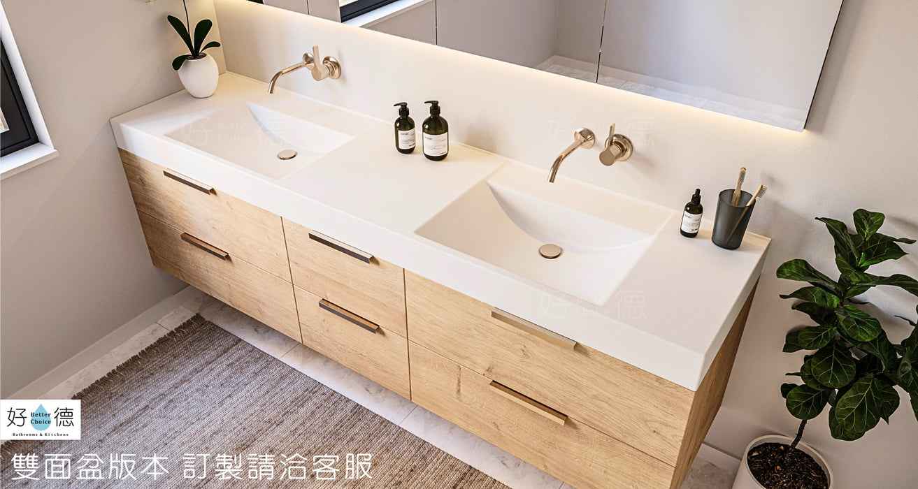 好德訂製 BC S60 人造石台上盆｜一體成型大檯面｜交期 3-4 週 (限新竹以北)