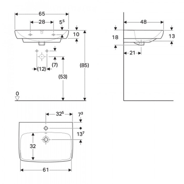 德國 Geberit Selnova 50/55/60/65 cm 洗手台｜可壁掛