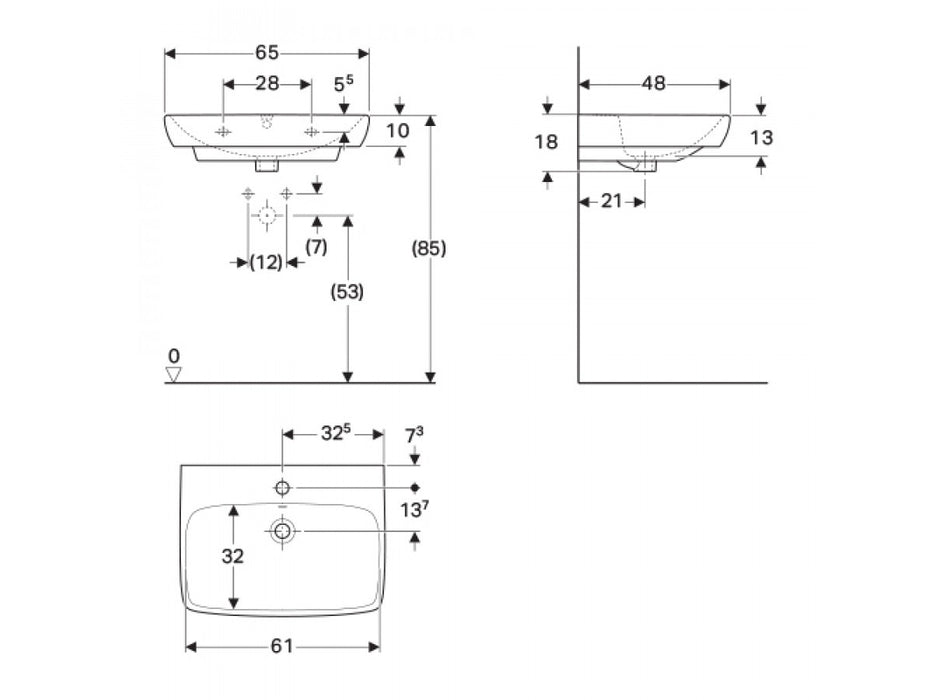 德國 Geberit Selnova 50/55/60/65 cm 洗手台｜可壁掛