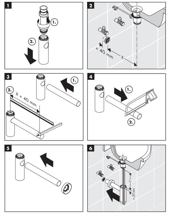 Hansgrohe 歐規排水管/T管/壁排T管 - 美型