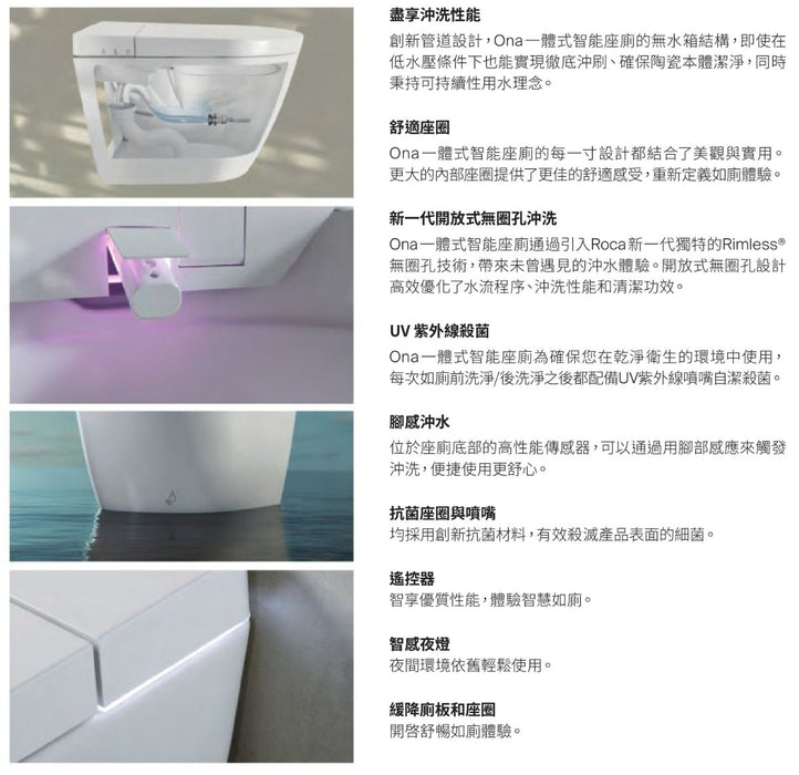 Roca Ona 一體式智能馬桶｜腳感應沖水