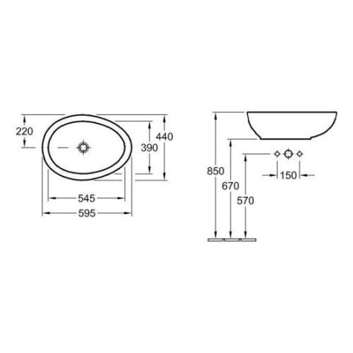 Villeroy & Boch AVEO 蛋型台上盆 60cm  - 限台中以北