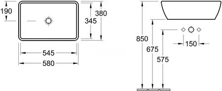 Villeroy & Boch LOOP 58x38cm 長方形台上盆 - 限台中以北