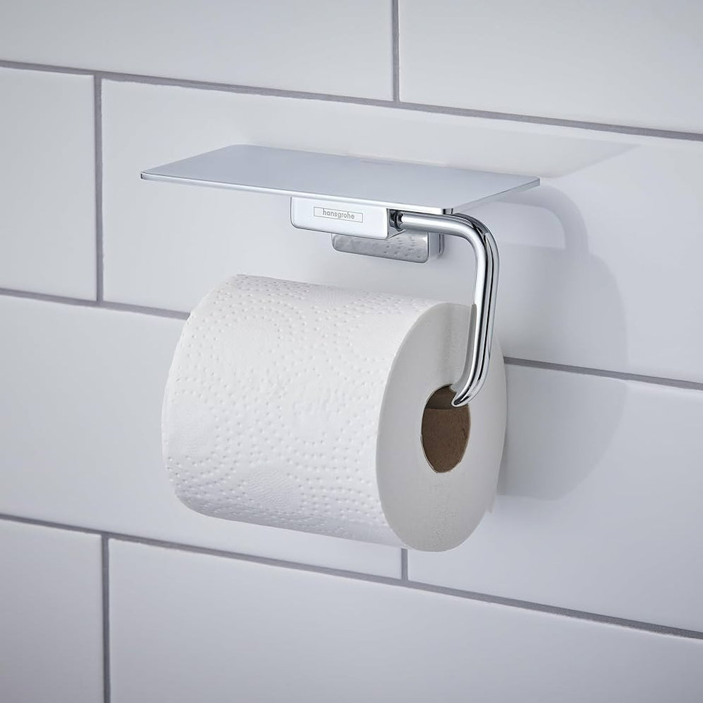 德國原裝進口 Hansgrohe AddStoris 捲筒衛生紙架｜衛生紙架帶置物台｜有客製色 41772000 41772340 ...