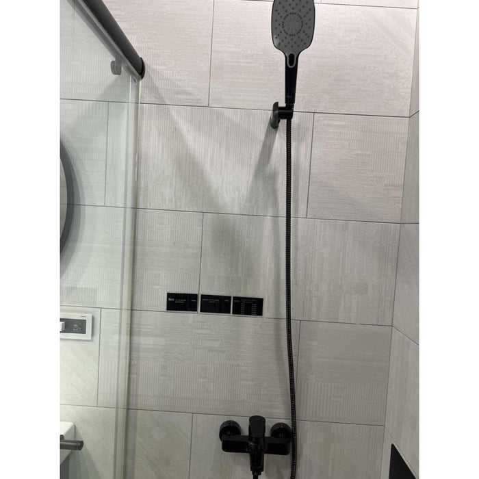 ROCA Atlas 烤漆黑 方形蓮蓬頭淋浴組 | 雙出水