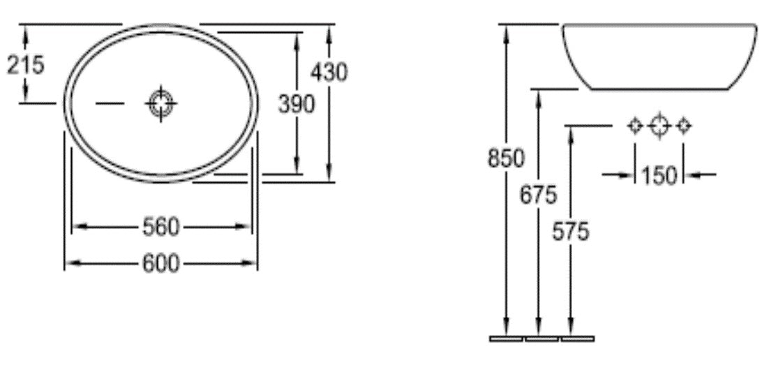 Villeroy & Boch LOOP 60x43cm 橢圓形台上盆 - 限台中以北