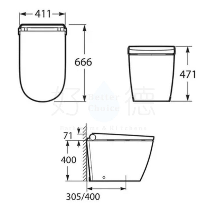 Roca Inspira X 一體式智能馬桶｜自動沖水/自動開蓋
