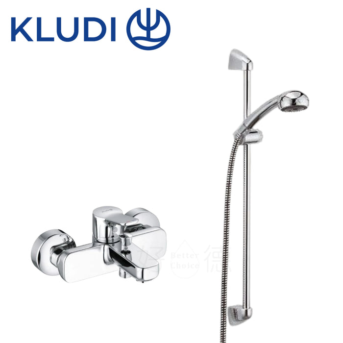 德國製 KLUDI Pure&Easy 沐浴超值組｜含蓮蓬頭+浴杆