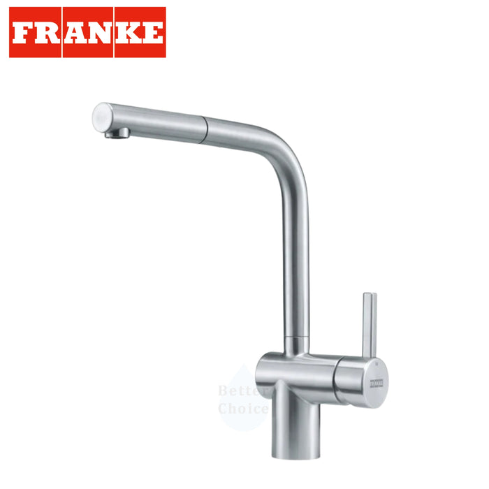 Franke 實心不鏽鋼 伸縮廚房龍頭 L型｜靜音出水 CT131SP