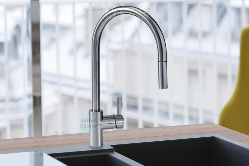 Franke 實心不鏽鋼 伸縮廚房龍頭 CT132SP｜兩段式出水