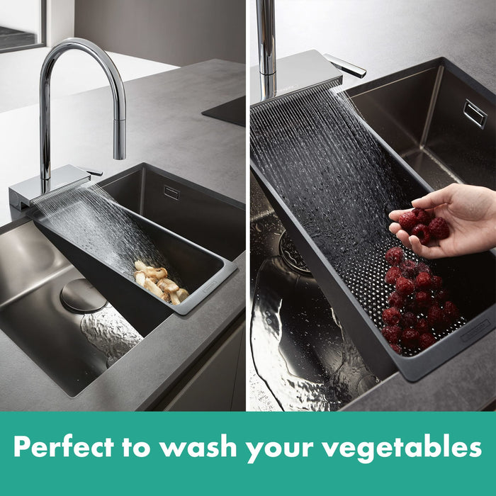 Hansgrohe 黑色瀝水籃｜洗蔬果、廚房水槽用