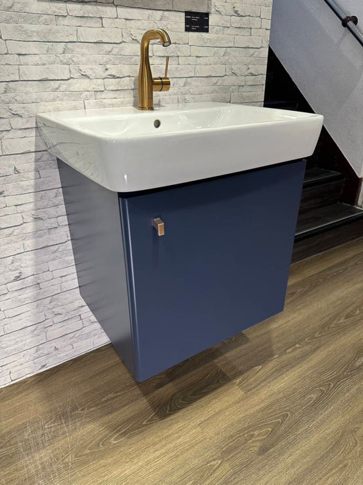 [好德訂製] 莫蘭迪色 單開門防水浴櫃+面盆組｜50-60cm