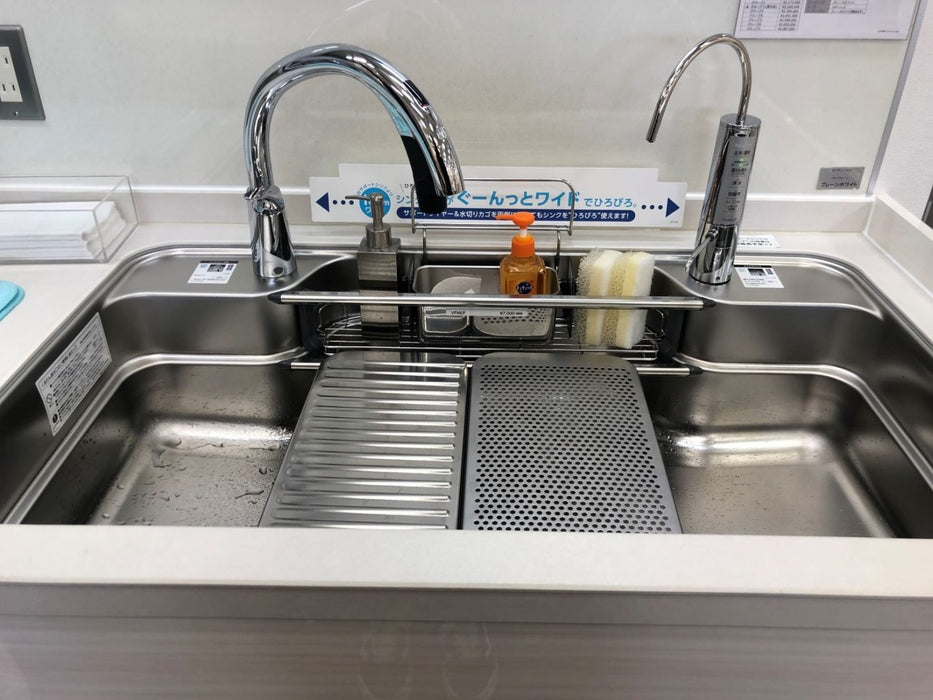 94cm LIXIL 靜音 3D 不鏽鋼大水槽 - AB4壓花款 | 日本原裝