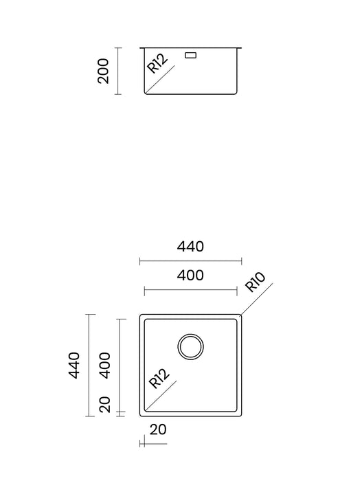 44cm 義大利 TASCA 不鏽鋼廚房水槽