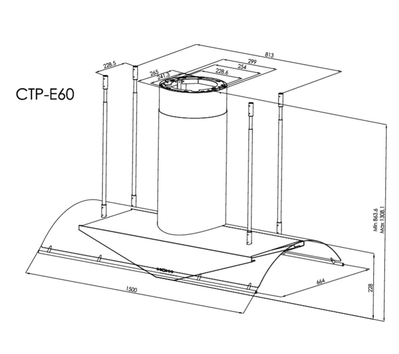 Pacific 太平洋 中島式 排油煙機 150cm｜訂製特殊色｜台灣製造