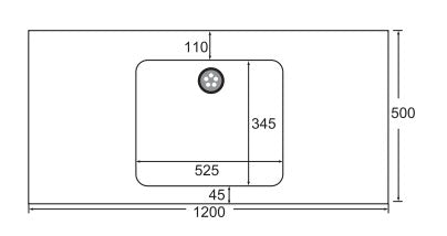 好德訂製 BC F60 人造石台上盆(方邊)｜一體成型大檯面｜交期 3-4 週 (限新竹以北)